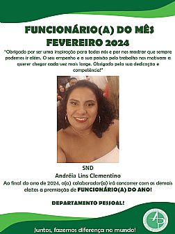 Funcionário do mês Fevereiro 2024